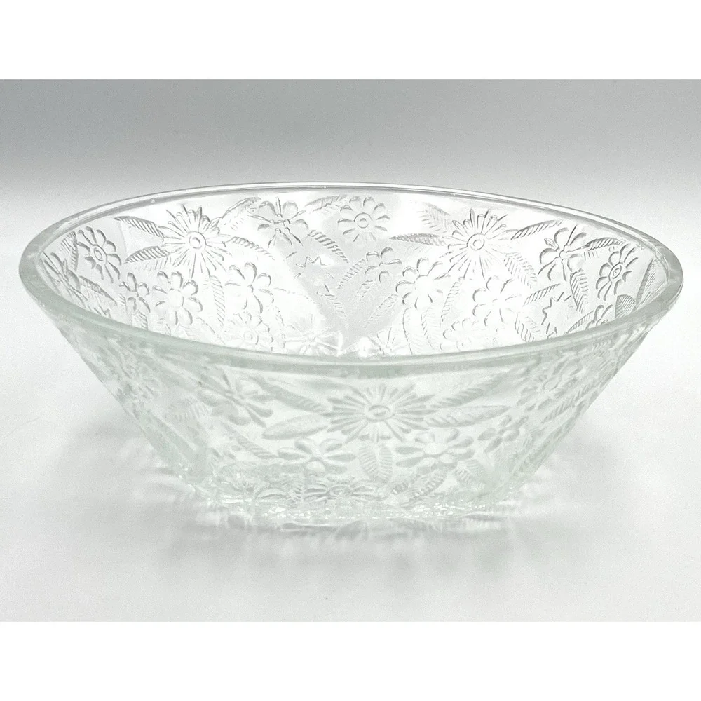 Vintage 1990s Indiana Glass Pineapple &‎ Floral Clear 7.5
